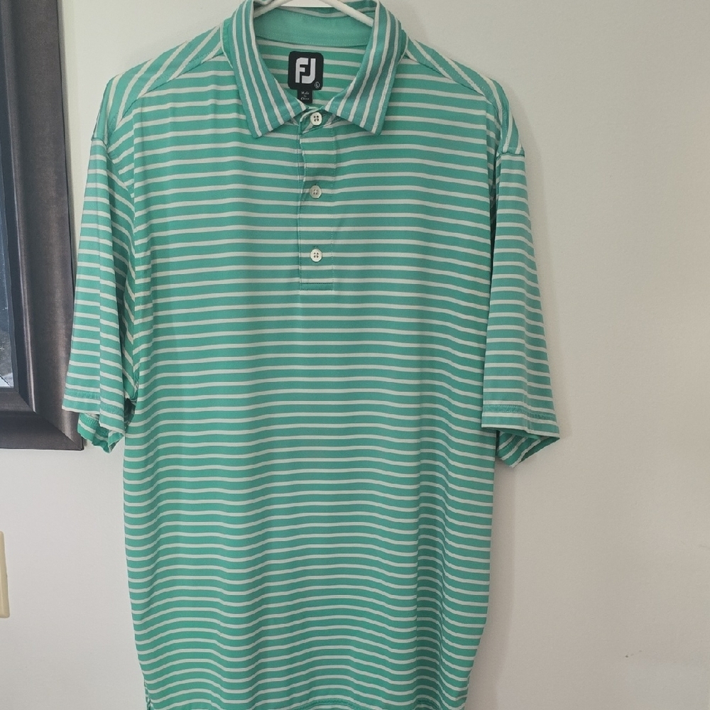 FootJoy Green and White Polo Shirt for Golf